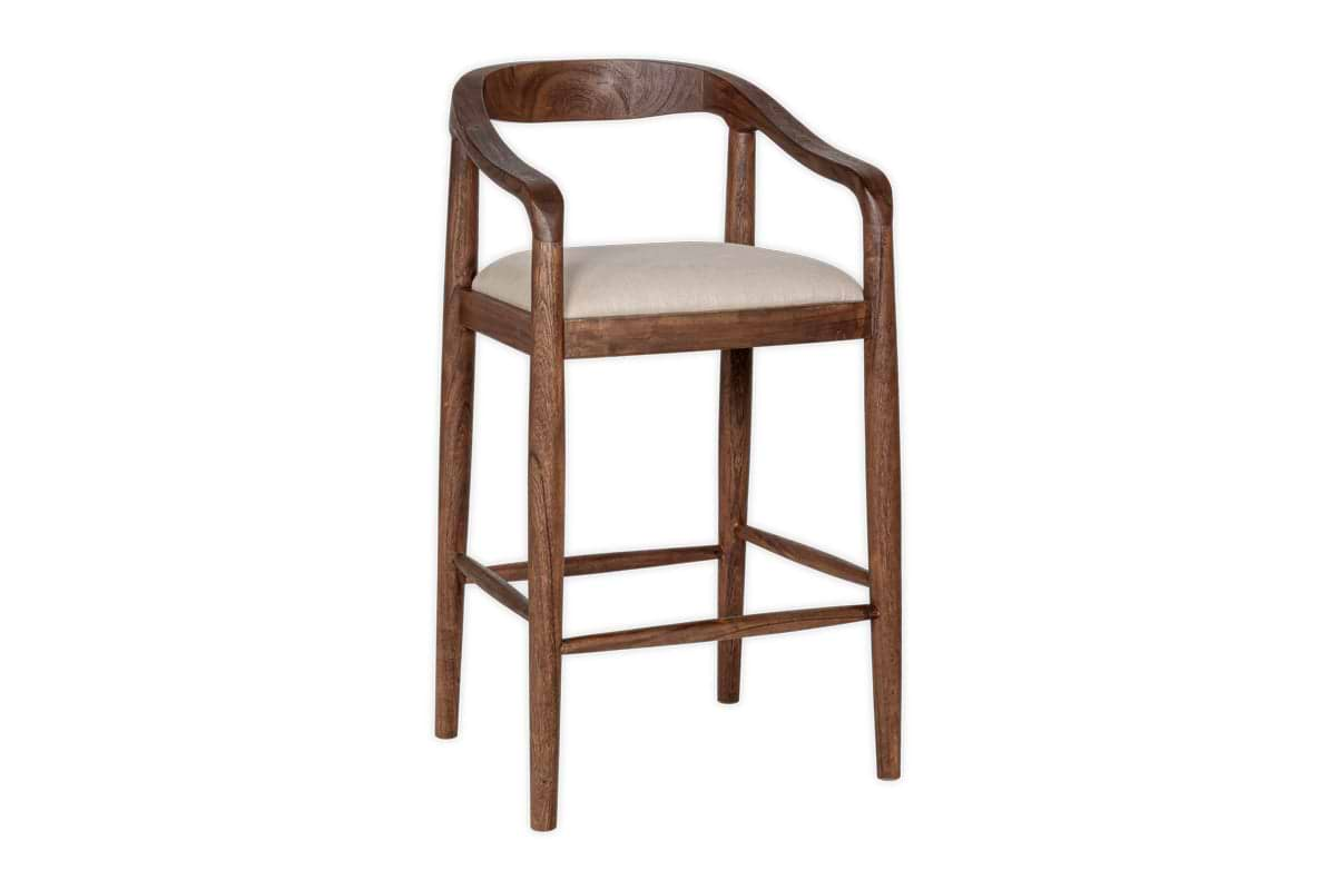 Anbu Acacia Upholstered Counter Chair - Washed Walnut-nkuku