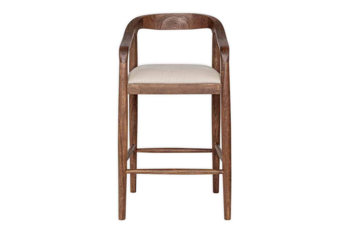 Anbu Acacia Upholstered Counter Chair - Washed Walnut-nkuku