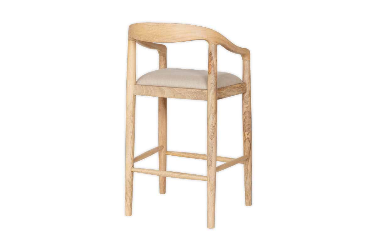 Anbu Mango Wood Upholstered Counter Chair - Natural-nkuku