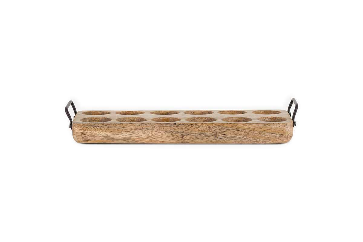 Anda Mango Wood Egg Holder - Natural-nkuku