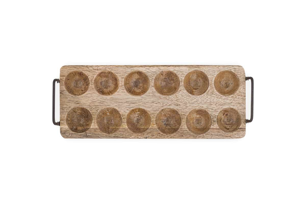 Anda Mango Wood Egg Holder - Natural-nkuku