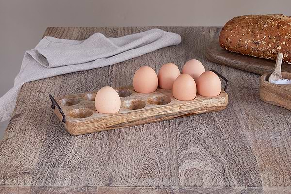 Anda Mango Wood Egg Holder - Natural-nkuku