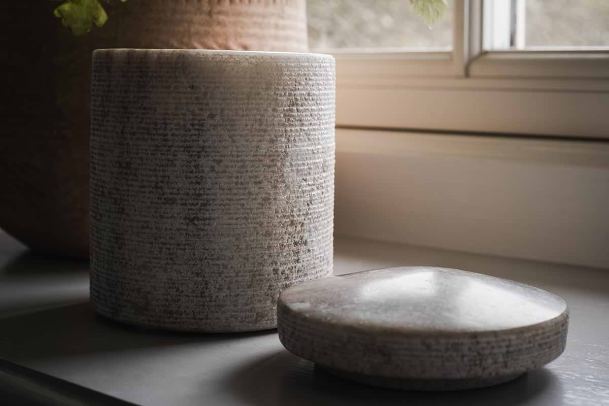 Asana Marble Storage Jar - Grey-nkuku