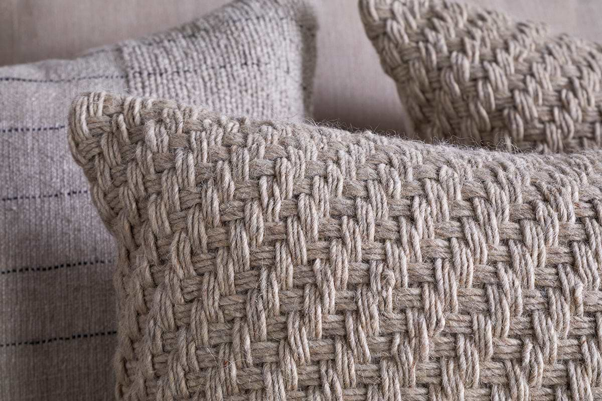 Atifa Cotton & Wool Cushion Cover - Natural-nkuku