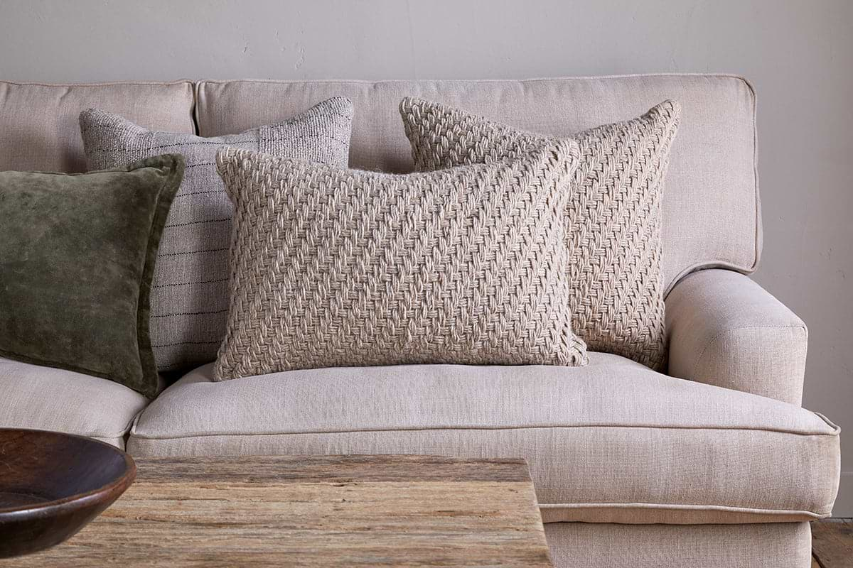 Atifa Cotton & Wool Cushion Cover - Natural-nkuku