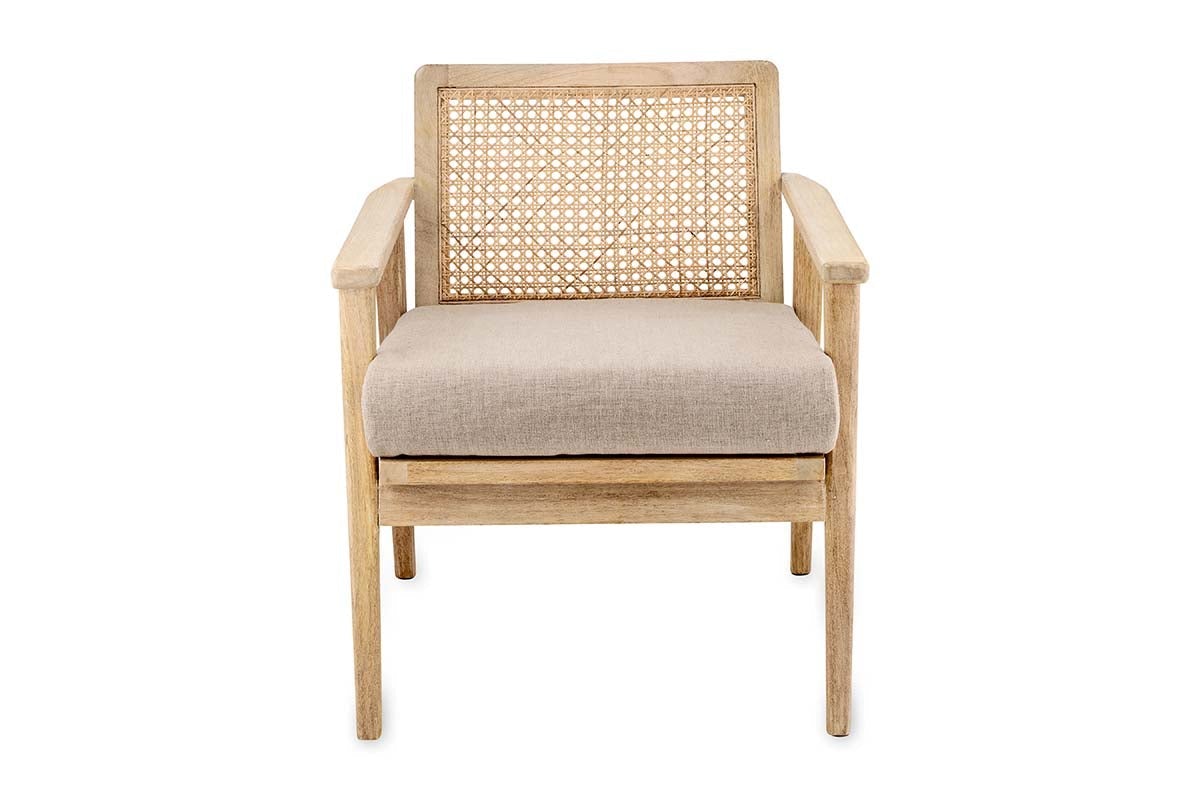 Atri Mango Wood & Cane Occasional Chair- nkuku