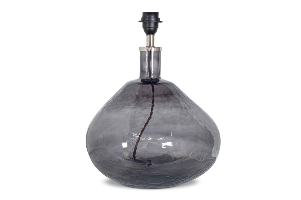 Baba Recycled Glass Table Lamp - Smoke - Large Wide