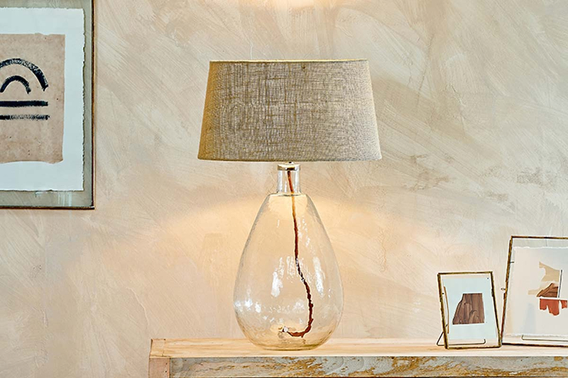 Baba Recycled Glass Lamp - Clear Glass - Large Tall