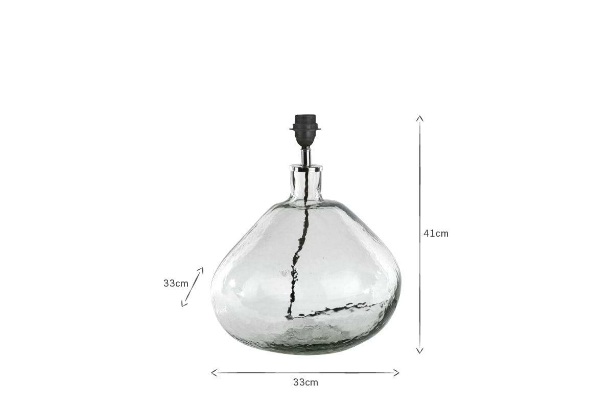 Baba Recycled Glass Lamp - Clear - Large Wide