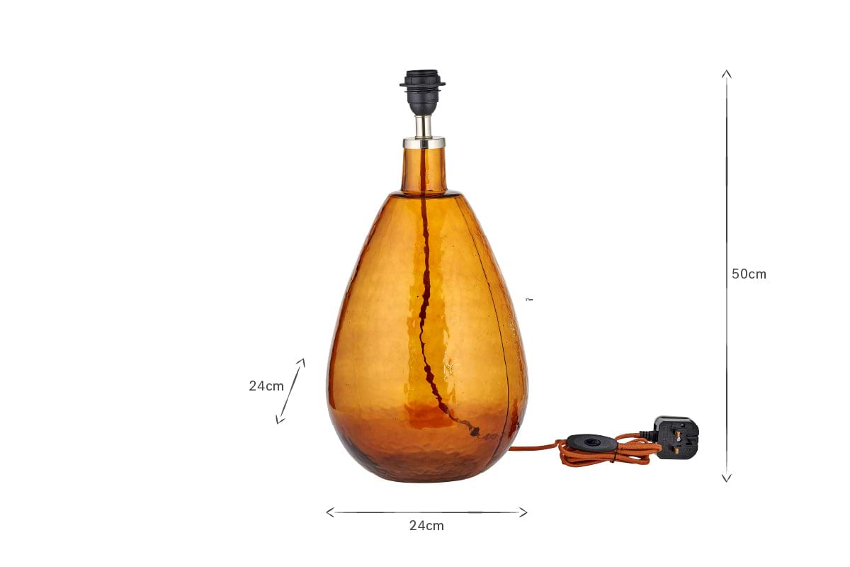 Baba Recycled Glass Lamp - Burnt Amber - Large Tall
