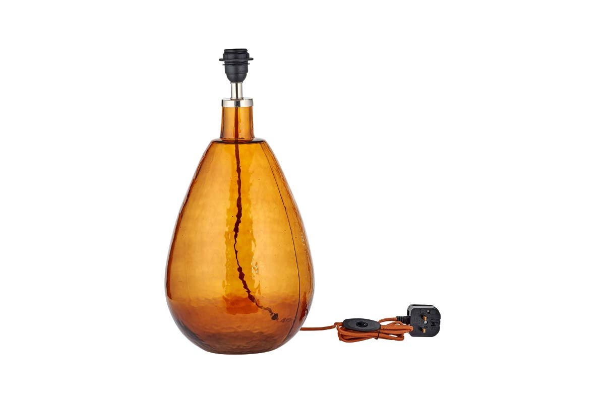 Baba Recycled Glass Lamp - Burnt Amber - Large Tall-nkuku