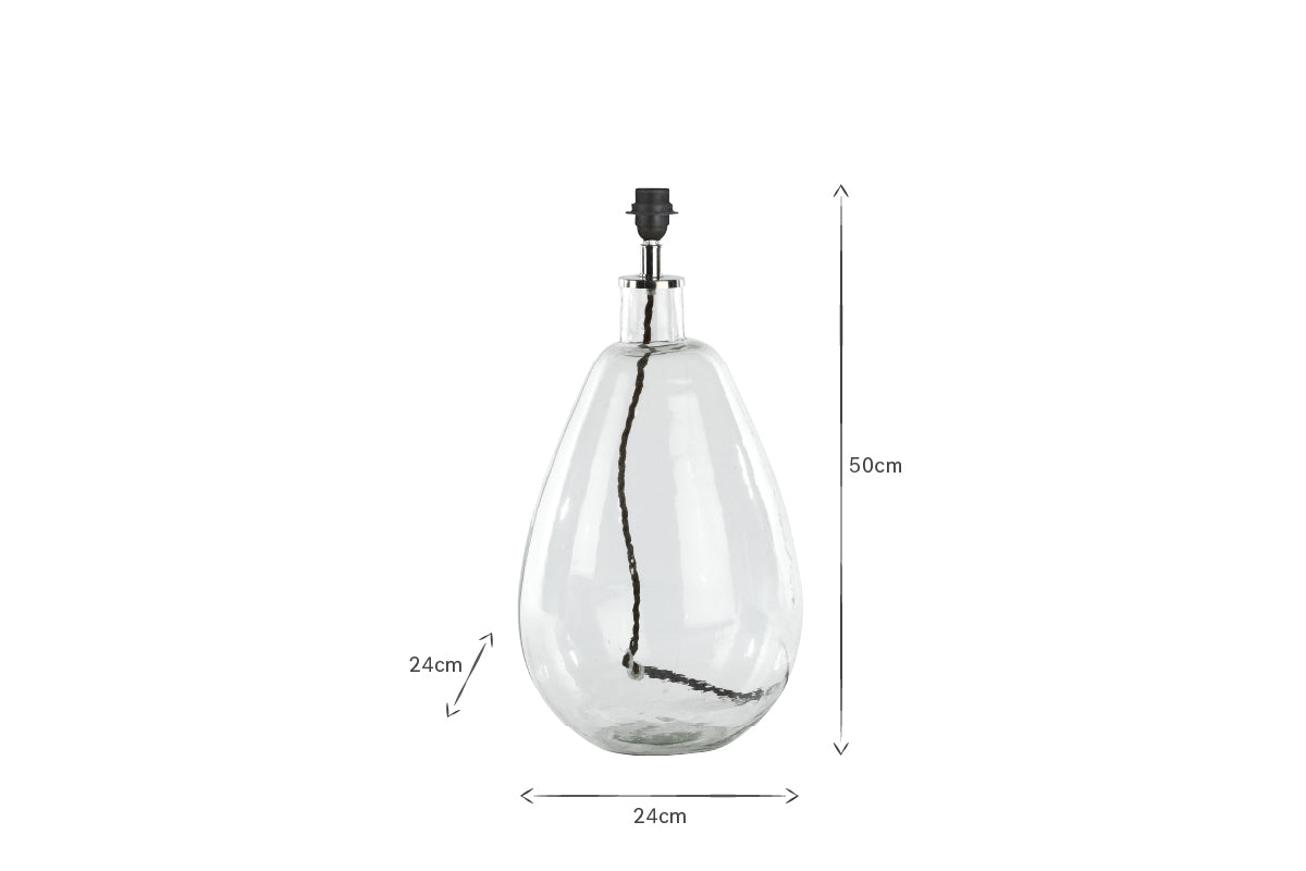 Baba Recycled Glass Lamp - Clear - Large Tall-nkuku