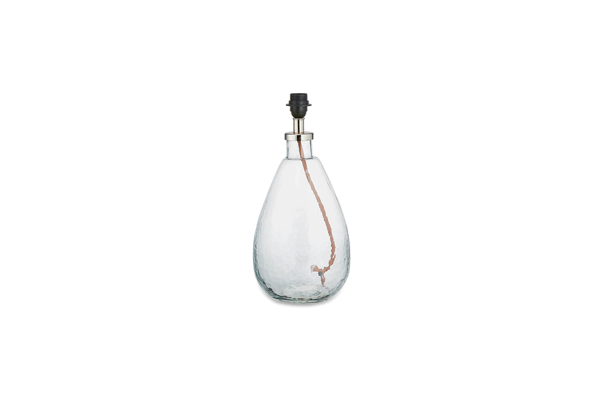 Baba Recycled Glass Lamp - Clear - Small Tall-nkuku