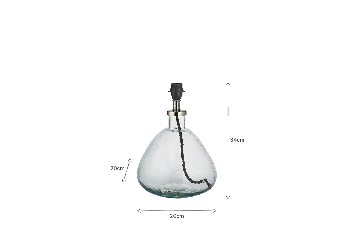 Baba Recycled Glass Lamp - Clear - Small Wide-nkuku