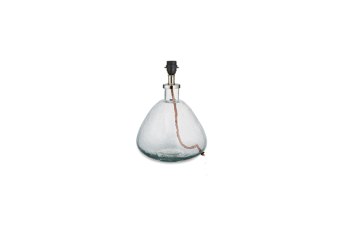 Baba Recycled Glass Lamp - Clear - Small Wide-nkuku