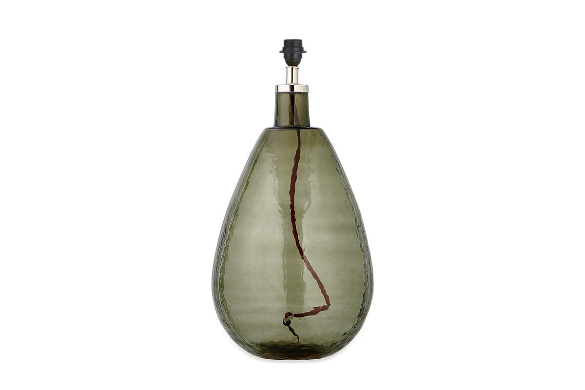 Baba Recycled Glass Lamp - Green - Large Tall-nkuku