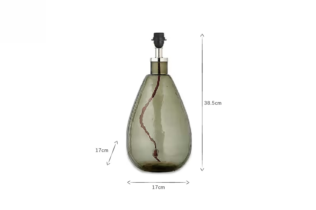 Baba Recycled Glass Lamp - Green - Small Tall-nkuku