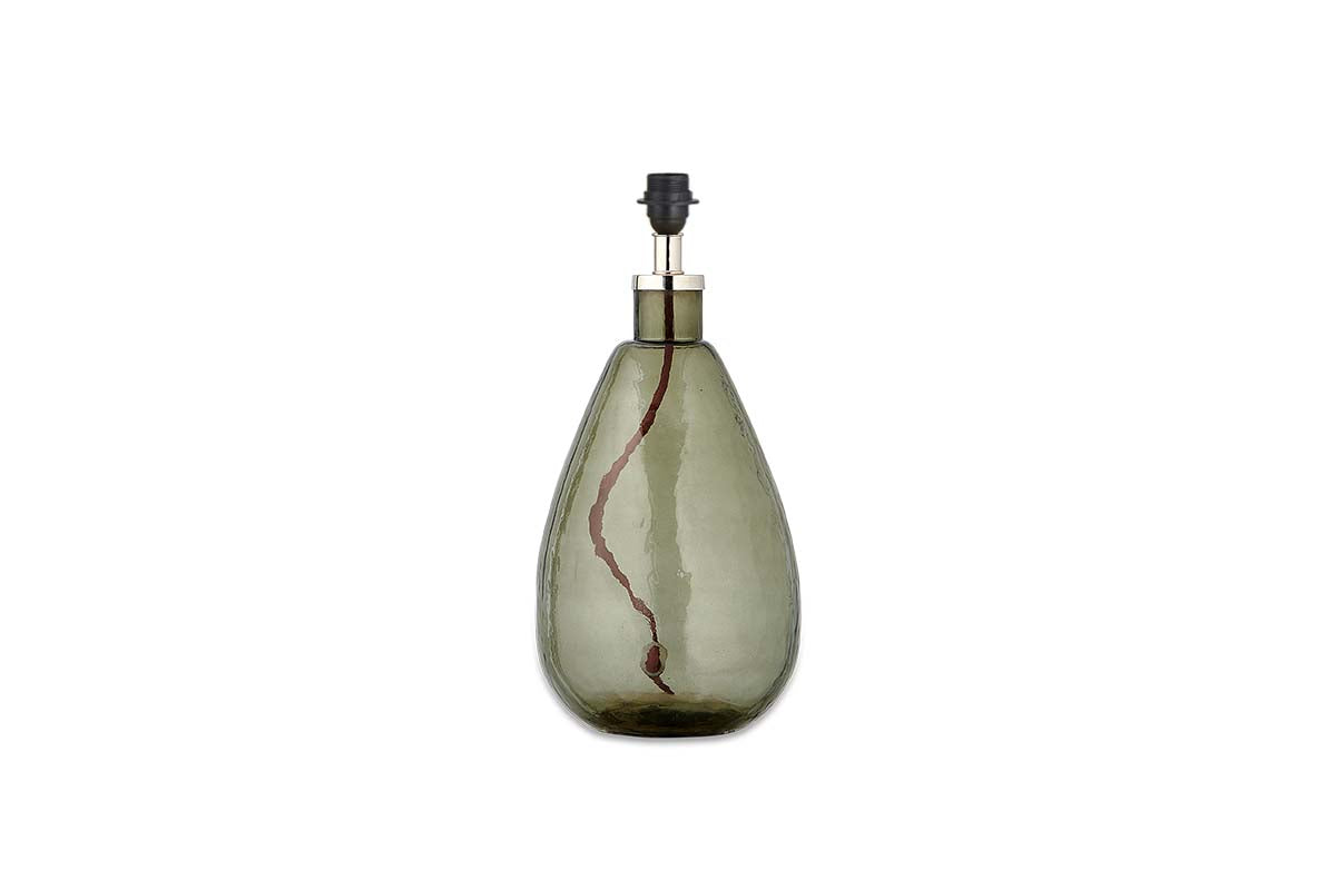 Baba Recycled Glass Lamp - Green - Small Tall-nkuku