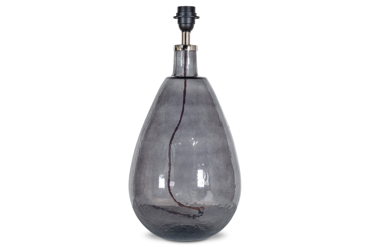 Baba Recycled Glass Table Lamp - Smoke - Large Tall-nkuku