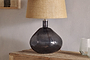 Baba Recycled Glass Table Lamp - Smoke - Large Wide-nkuku