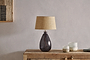 Baba Recycled Glass Table Lamp - Smoke - Small Tall-nkuku