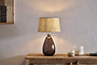 Baba Recycled Glass Table Lamp - Smoke - Small Tall-nkuku