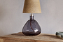 Baba Recycled Glass Table Lamp - Smoke - Small Wide-nkuku