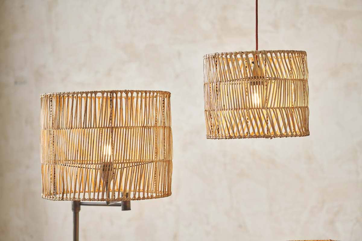 Banso Wicker Lampshade - Natural - Large-nkuku