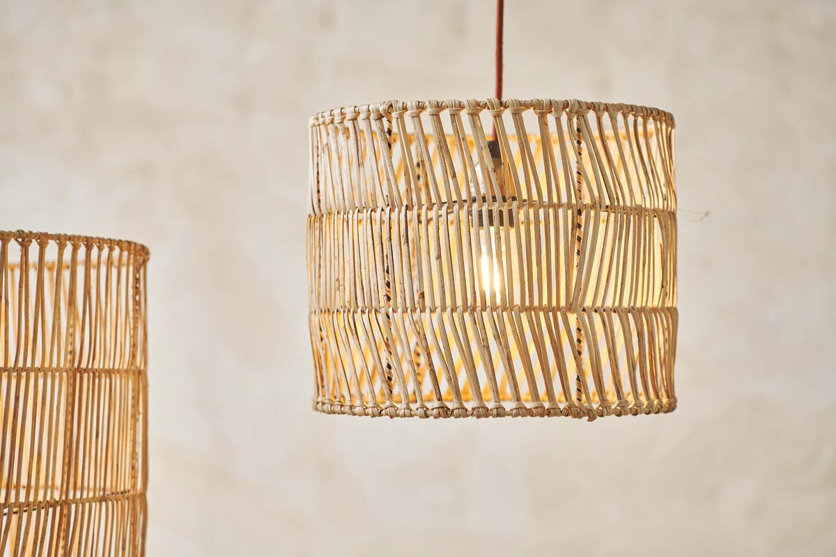 Banso Wicker Lampshade - Natural - Medium-nkuku