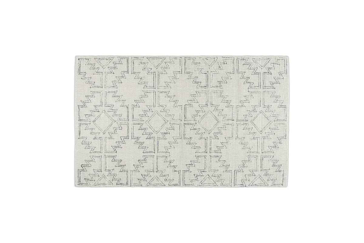 Bidiru Wool & Recycled Cotton Rug - Black & Off White-nkuku