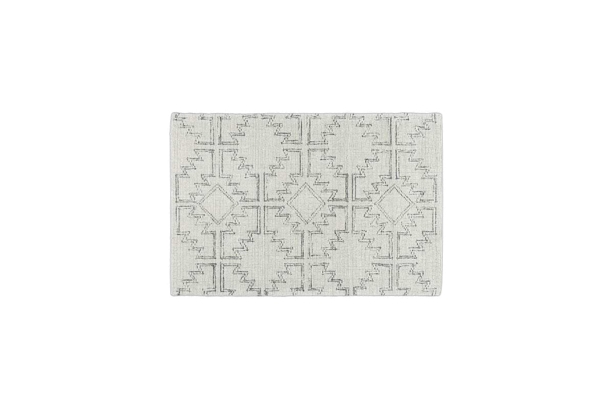 Bidiru Wool & Recycled Cotton Rug - Black & Off White-nkuku