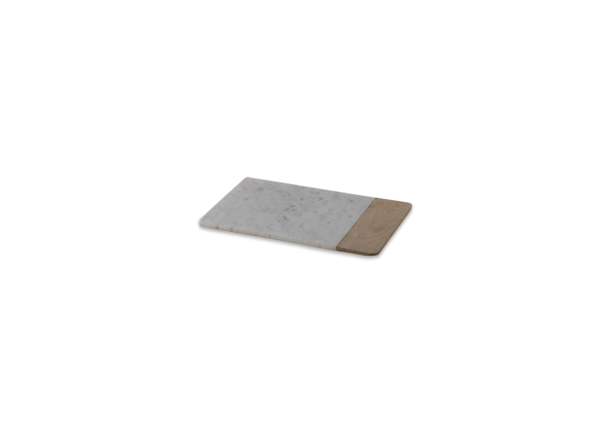 Bwari Long Marble Serving Board - White-nkuku