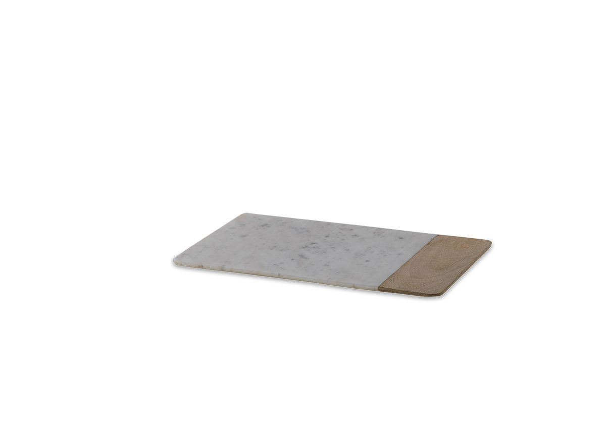 Bwari Long Marble Serving Board - White-nkuku