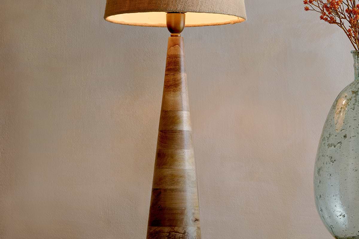Chameli Mango Wood Table Lamp - Natural