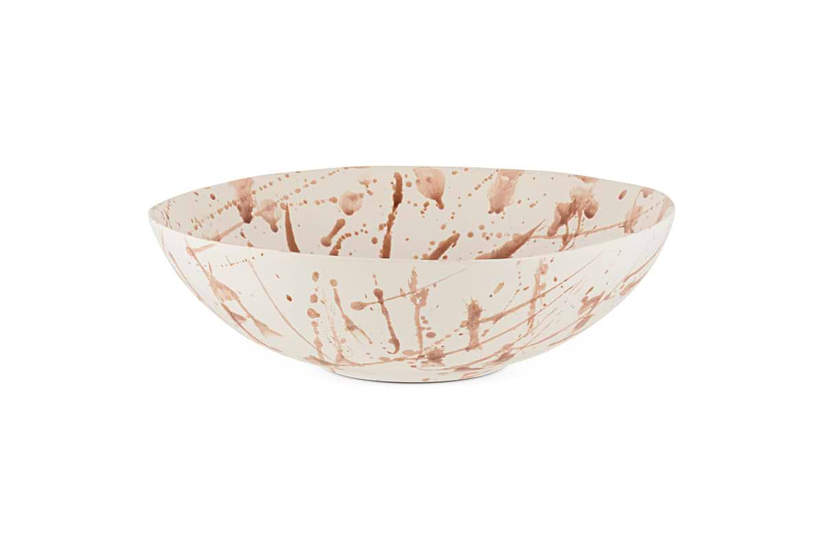 Canela Splatter Serving Bowl- Dusty Terracotta-nkuku