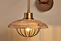 Chakai Mango Wood Wall Lamp - Natural & Antique Brass-nkuku