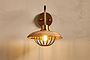 Chakai Mango Wood Wall Lamp - Natural & Antique Brass-nkuku