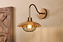 Chakai Mango Wood Wall Lamp - Natural & Antique Brass