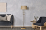 Chintala Iron Floor Lamp - Antique Brass-nkuku