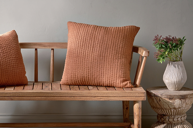Deuli Linen Cushion Cover - Rust