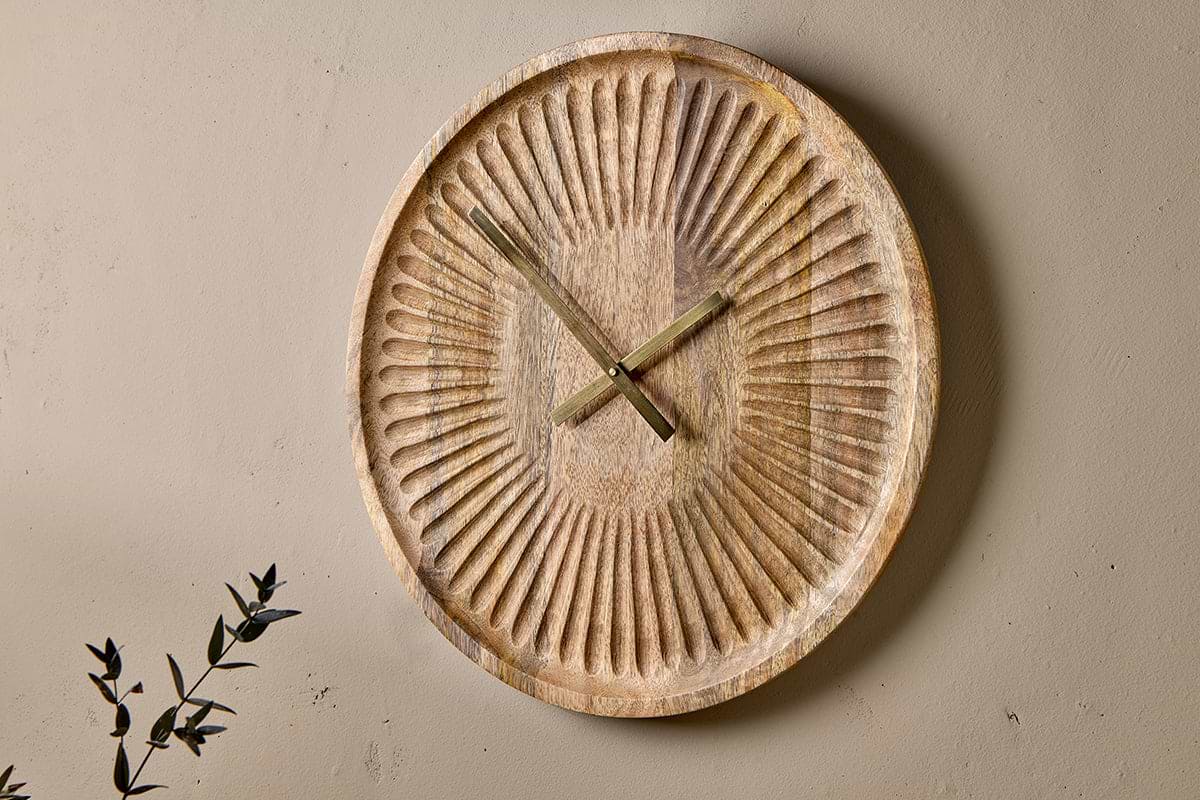 Deevena Mango Wood Clock