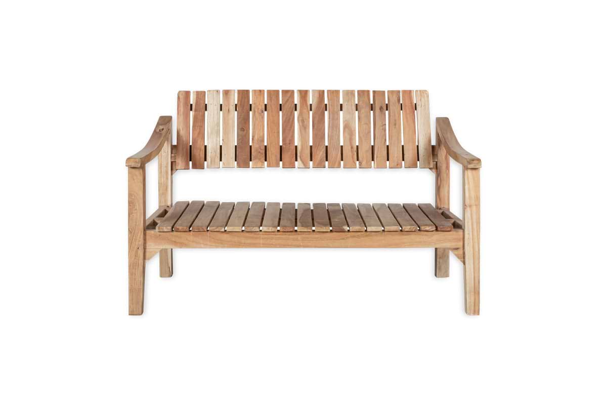 Deev Slatted Wooden Sofa - Natural