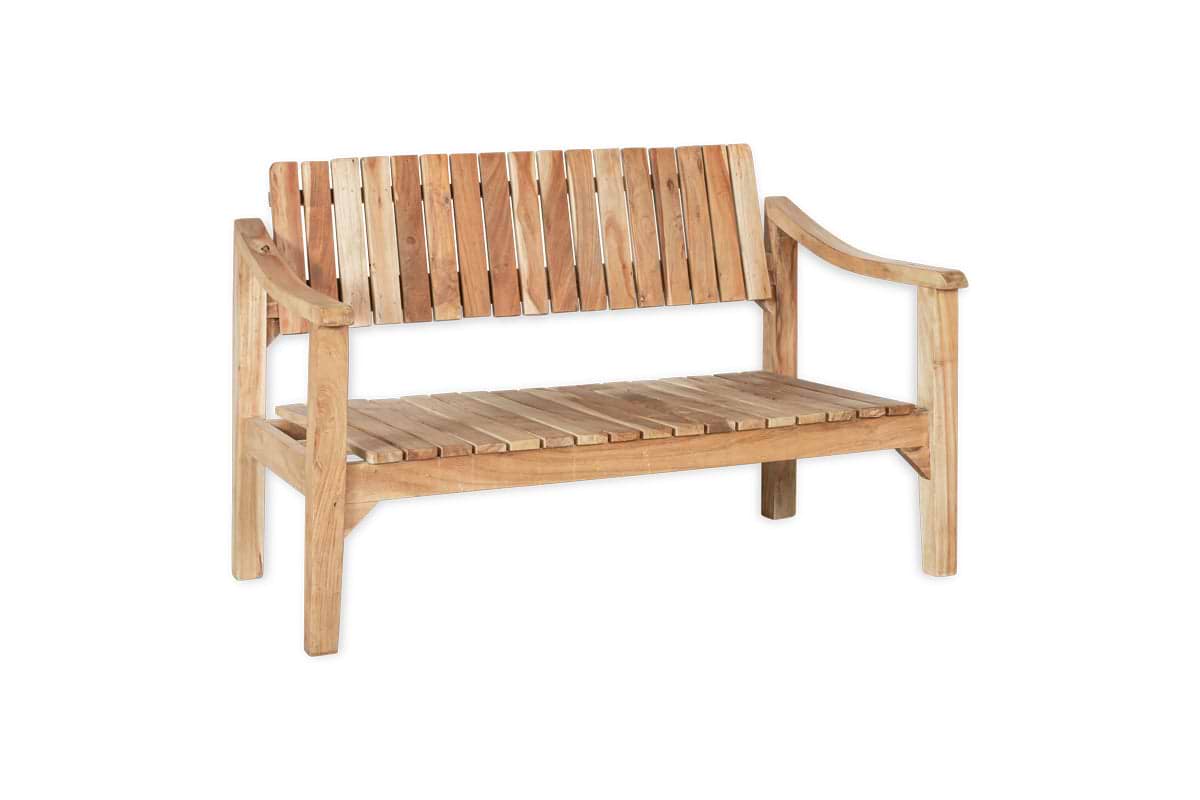 Deev Slatted Wooden Sofa - Natural
