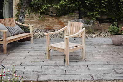 Deev Slatted Wooden Armchair - Natural