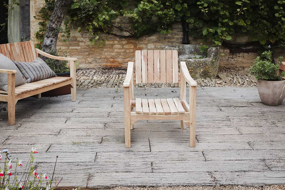 Deev Slatted Wooden Armchair - Natural