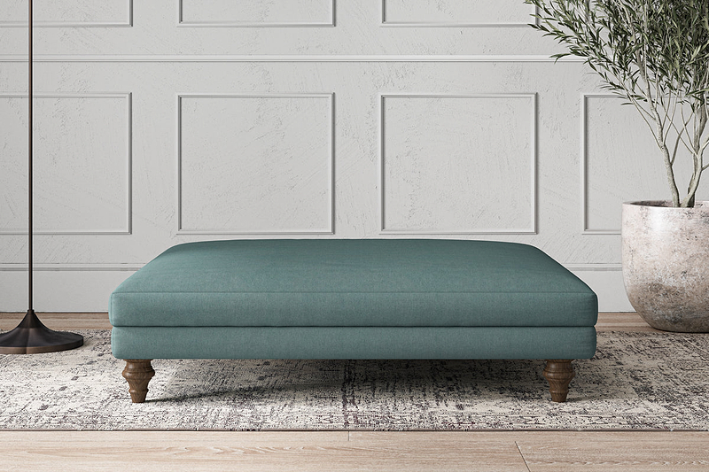 Deni Grand Footstool - Recycled Cotton Airforce