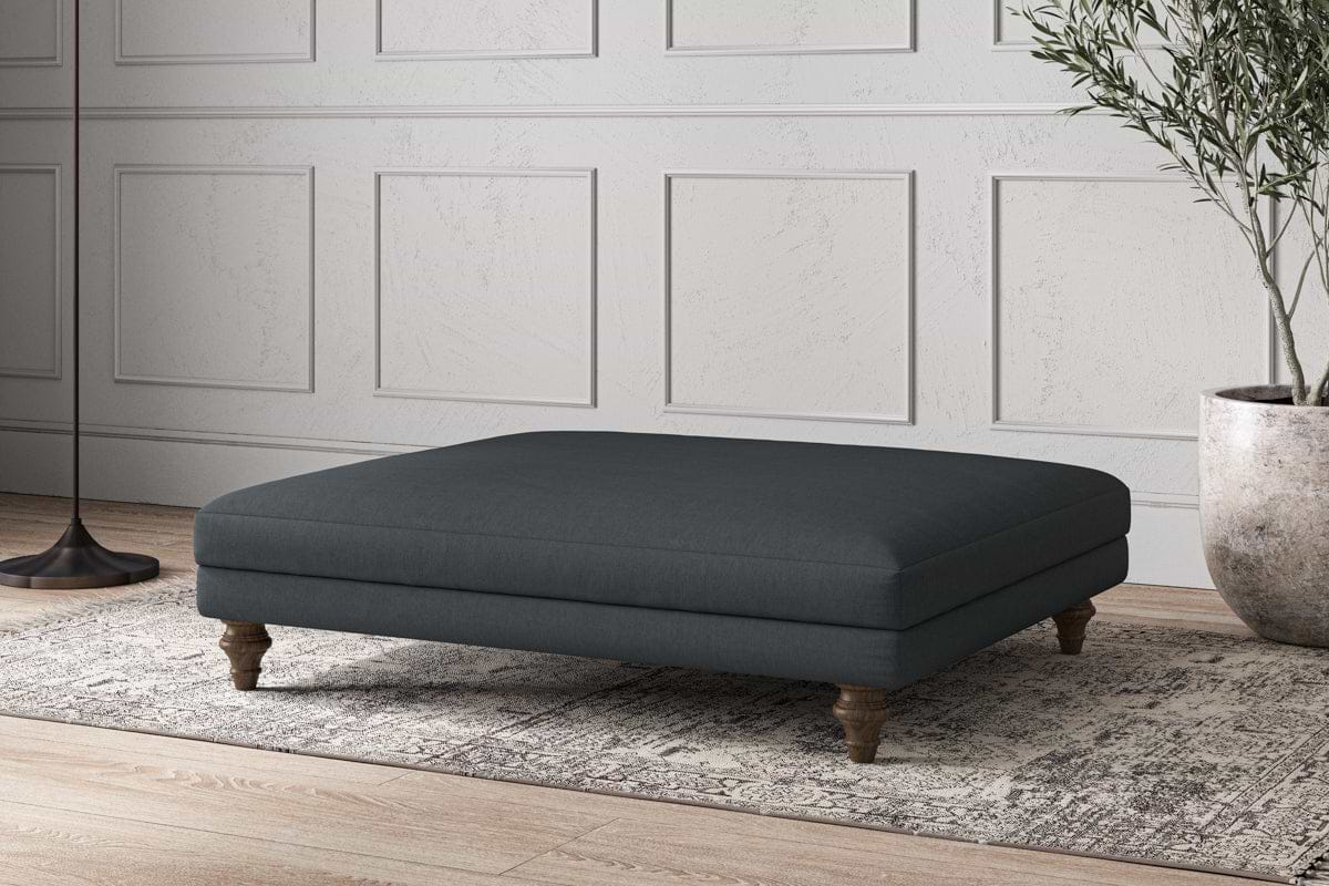 Deni Grand Footstool - Recycled Cotton Thunder