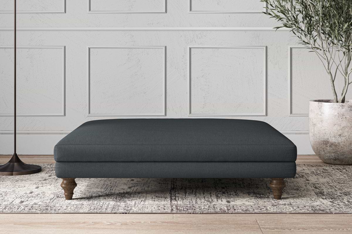 Deni Grand Footstool - Recycled Cotton Thunder