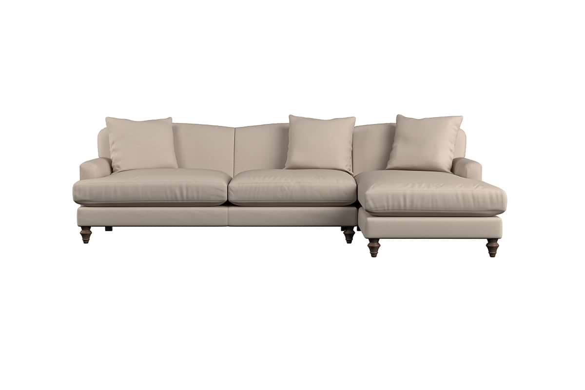 Deni Grand Right Hand Chaise Sofa - Recycled Cotton Fatigue