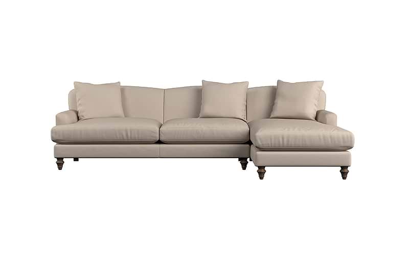 Deni Grand Right Hand Chaise Sofa - Recycled Cotton Lavender